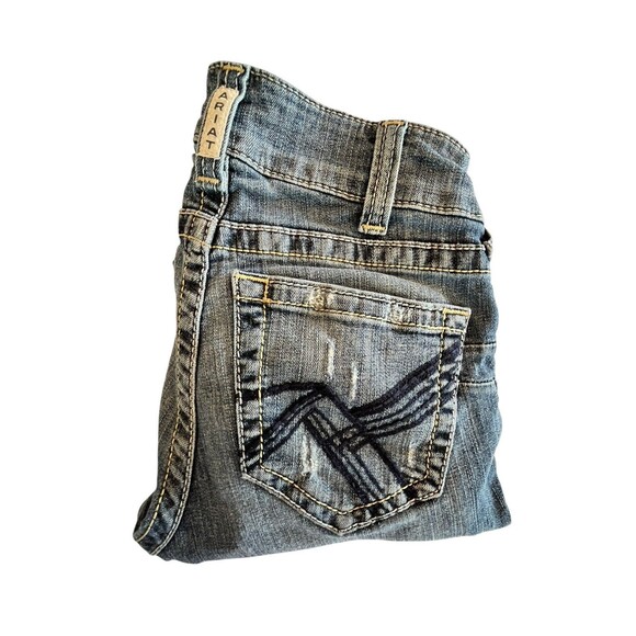 Ariat REAL Jeans Womens Sz 28R Perfect Rise Phoebe Distressed Boot Cut - Picture 1 of 7